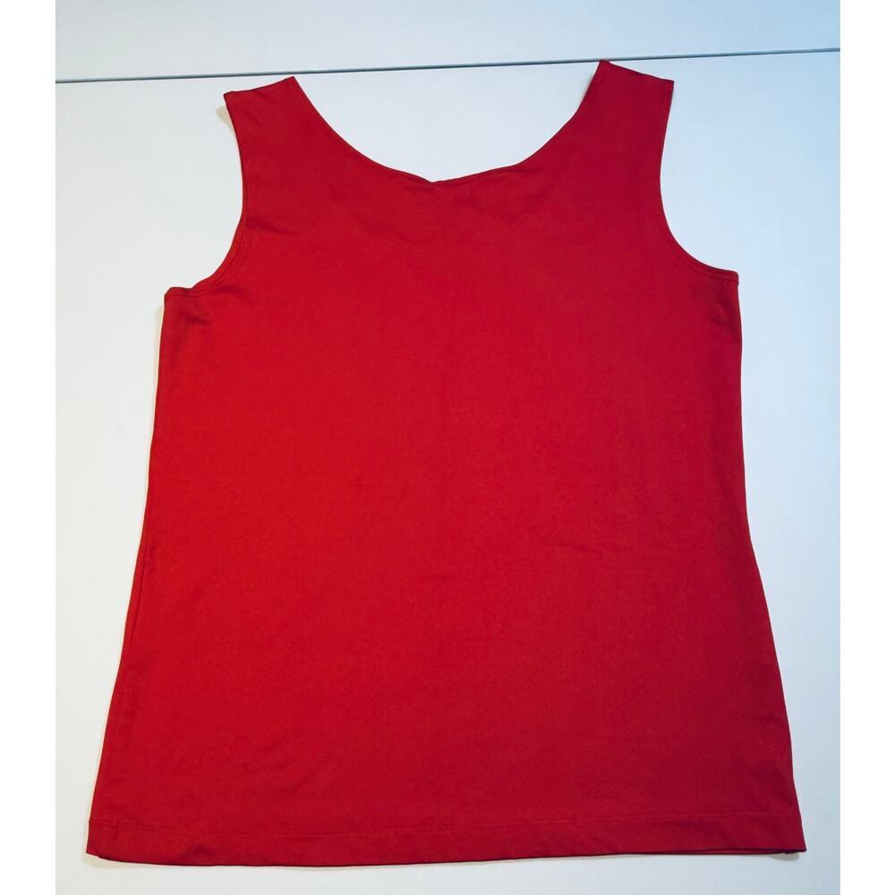 Chico’s Red Tank Smooth Lightweight Versatile Layers Bright Sz M | EUC